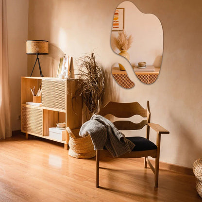 Conjunto de 2 Espelhos Orgânicos Grandes e Elegantes – Decoração Abstrata Futurista em Promoção