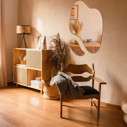 Conjunto de 2 Espelhos Orgânicos Grandes e Elegantes – Decoração Abstrata Futurista em Promoção