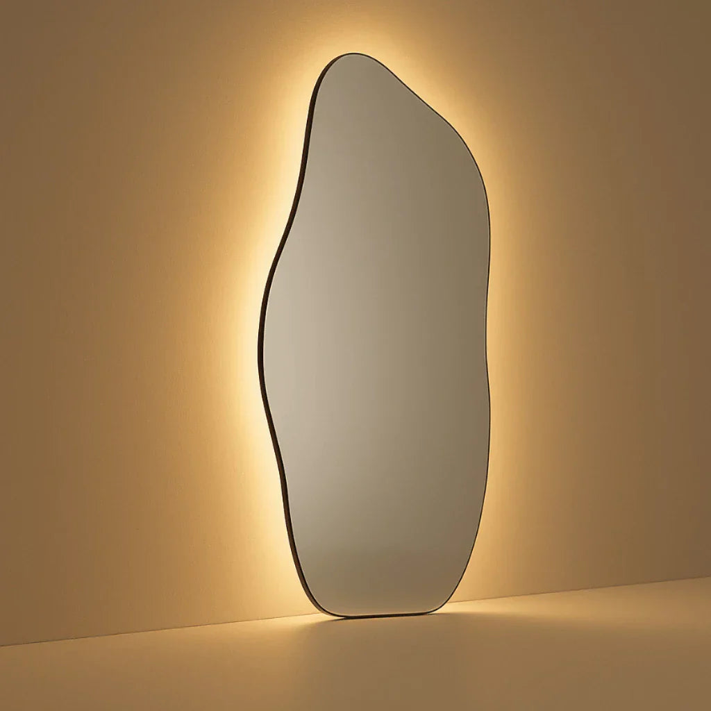 Espelho de Parede Lopazzi Grande em Algodão Orgânico com Iluminação LED Quente/Fresca - 115 x 60 cm – Ofertas Imperdíveis!