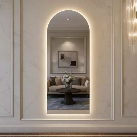 Promoção: Espelho Ovalado com Base Reta e LED - Disponível em 150 cm e 170 cm!