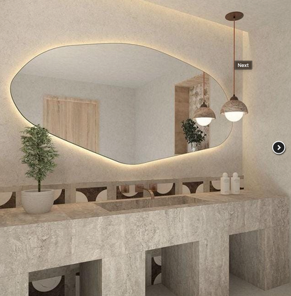 Espelho Orgânico Irregular com Iluminação LED – 2,10 m x 0,80 m | Linha Prime – Elegância e Qualidade Superior