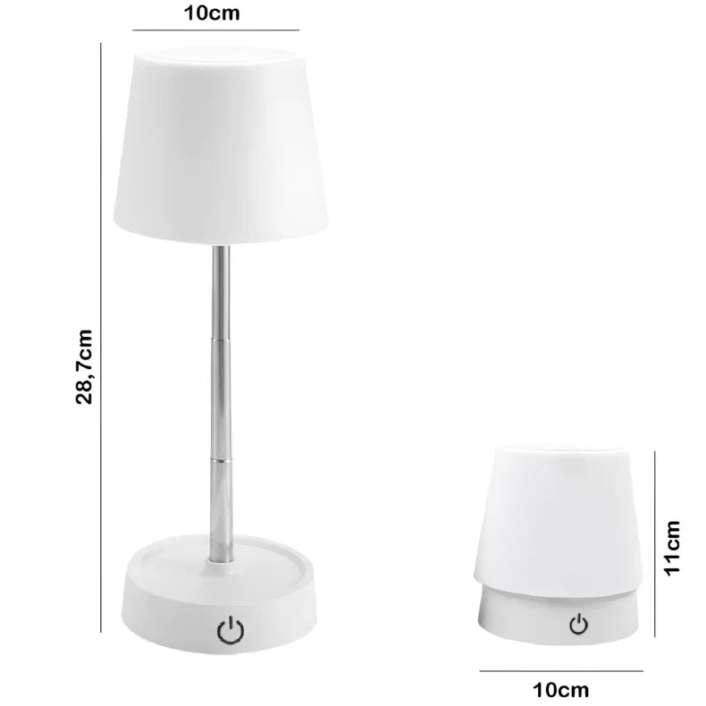 Abajur Retrátil em Aço – Touch Recarregável