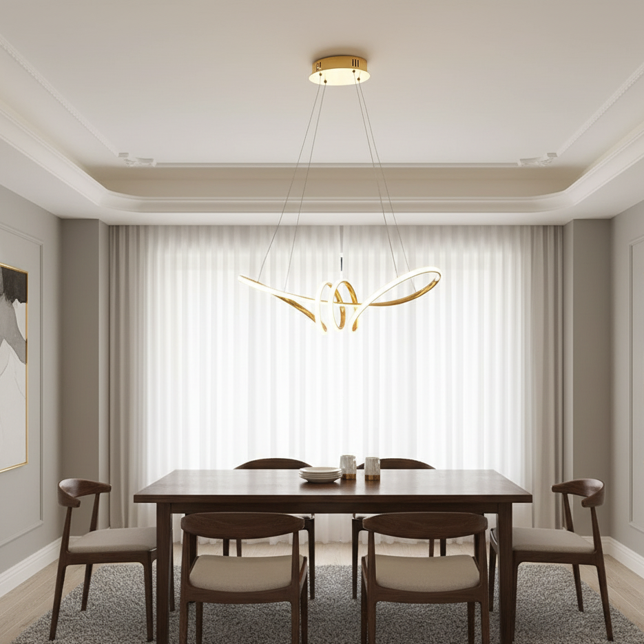 Lustre Infinito Nó Dourado – 3 Cores