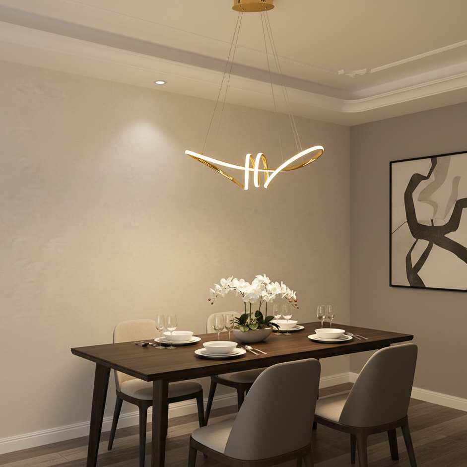 Lustre Infinito Nó Dourado – 3 Cores