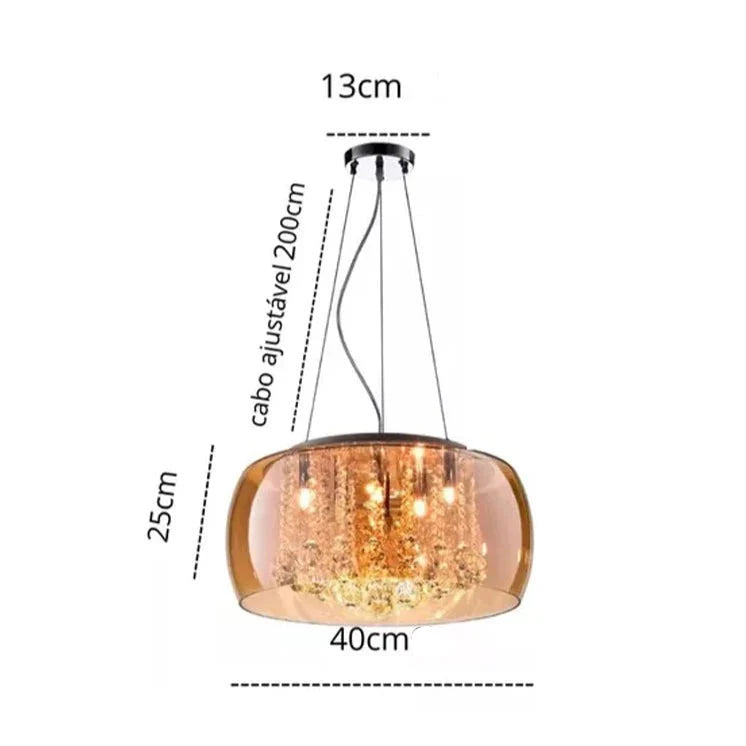 Lustre Pendente Cristal Soho 40cm