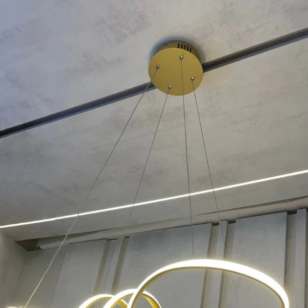 Lustre Pendente Infinito Dourado – 3 Cores