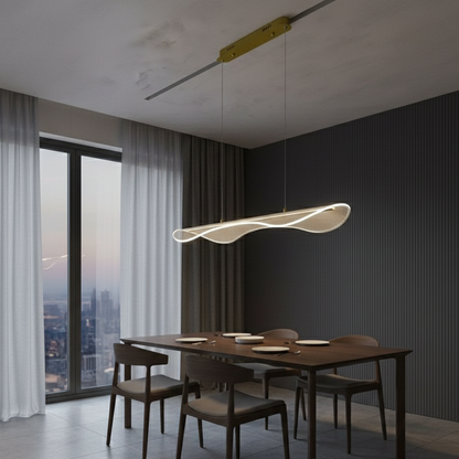 Lustre Pendente em Acrílico Dourado – Luz 3 em 1