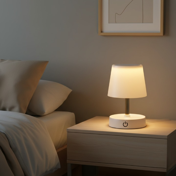 Abajur Retrátil em Aço – Touch Recarregável