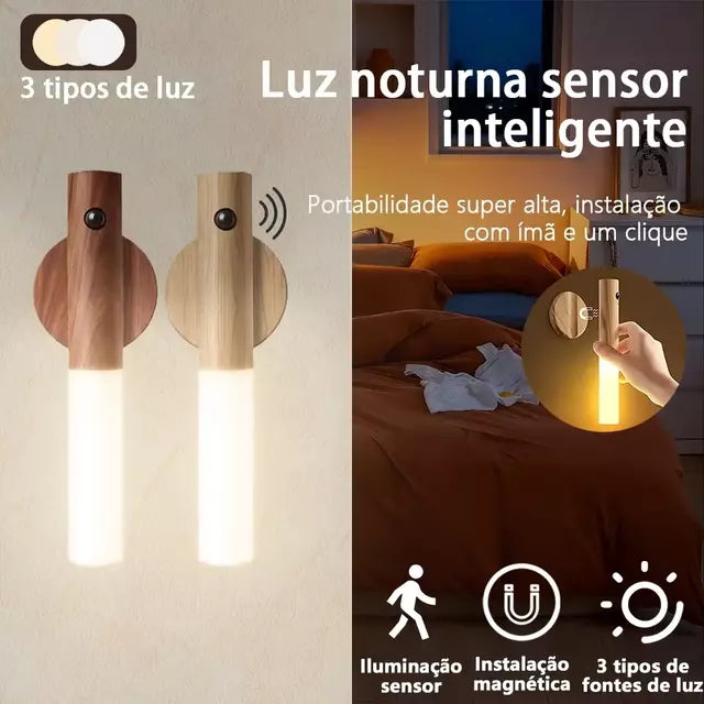 Luz Noturna Inteligente Magnética com Sensor