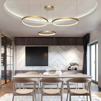 Pendente Luxo 3 Aros – Design Moderno